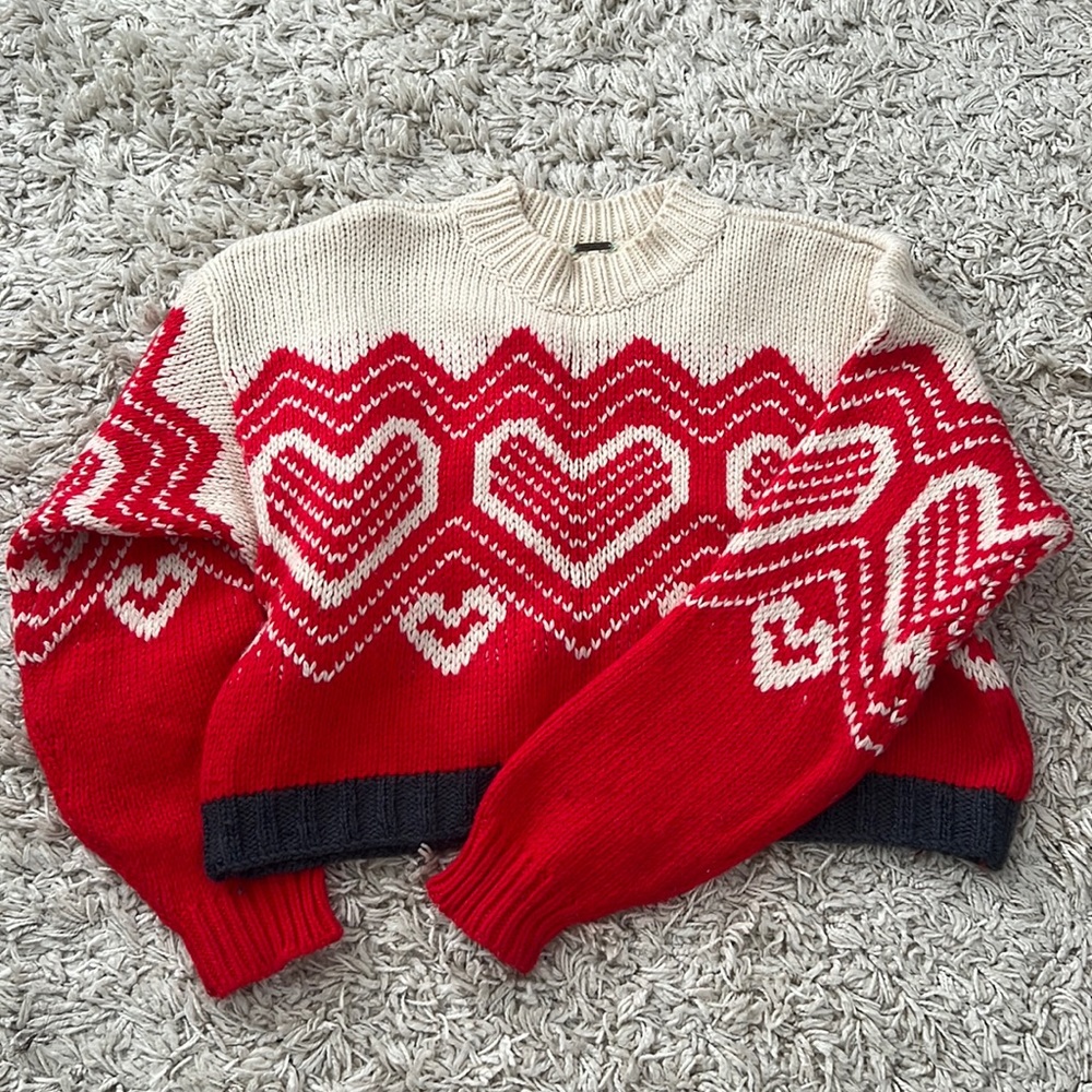 free people knitted cropped sweater sz XS